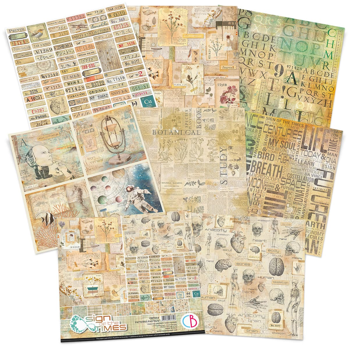 Blok papierów SIGN OF THE TIMES Ciao Bella 30,5×30,5cm 8 kartek