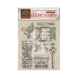 Stempel kauczukowy WELCOME HOME OUTSIDE 14x18cm Stamperia