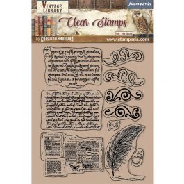 Stemple VINTAGE LIBRARY KALIGRAFIA 14x18cm Stamperia