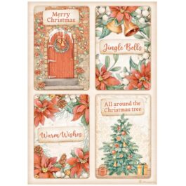 Papier ryżowy ALL AROUND CHRISTMAS 4 KARTY A4 Stamperia